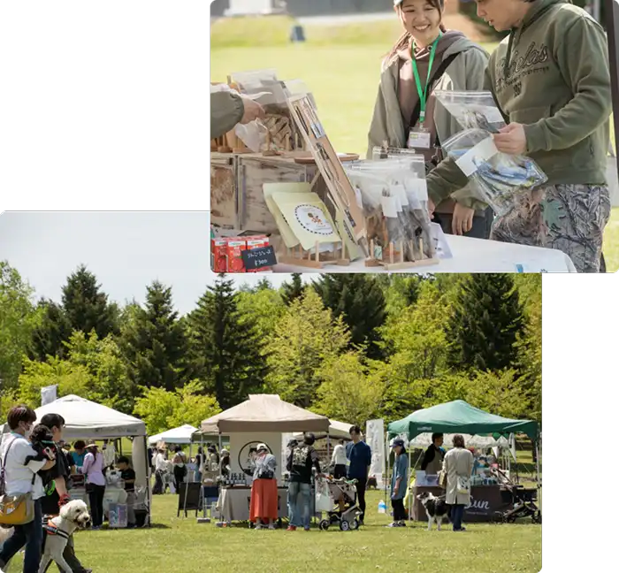 北海道ドッグフェスタのマルシェブースの様子